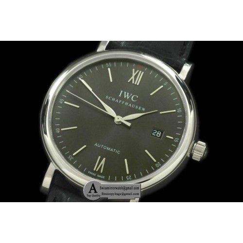 IWC Portofino Automatic SS Leather Grey Asia 2892 Replica Watches