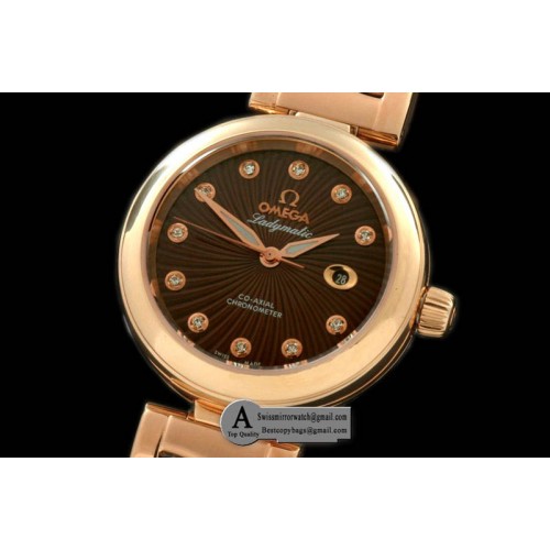 Omega 425.60.34.20.63.001 Deville Ladymatic Rose Gold/Rose Gold Brown S-2671 Replica Watches