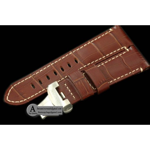 Panerai Brown Leather Strap New Style Deployant for 44