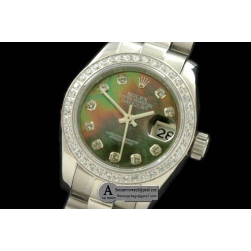 Rolex SS President MOP Green Diamond Swiss Eta 2671-2 Replica Watches