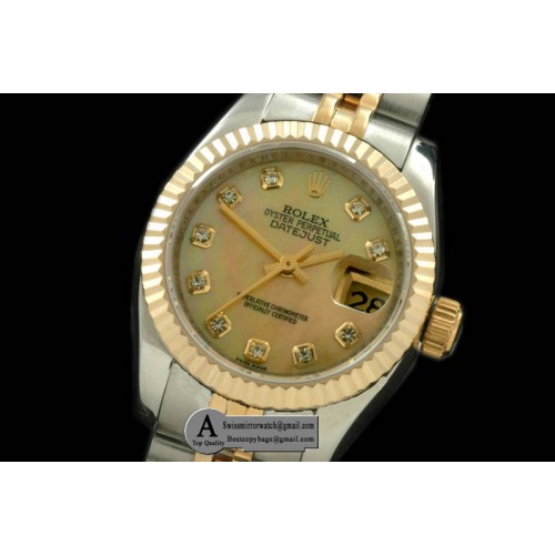 Rolex SS Yellow Gold Jubilee MOP Gold Diamond Swiss Eta 2671-2 Replica Watches