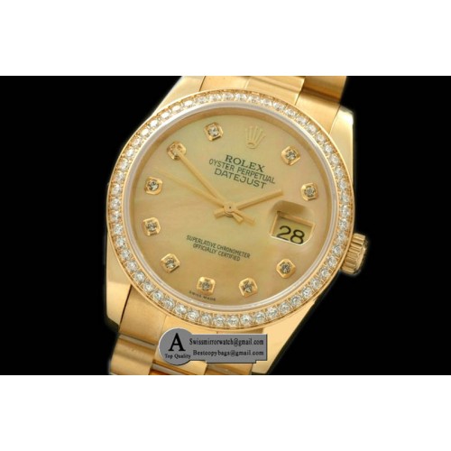 Rolex SS Yellow Gold President MOP Gold Diamond Swiss Eta 2836-2 Replica Watches