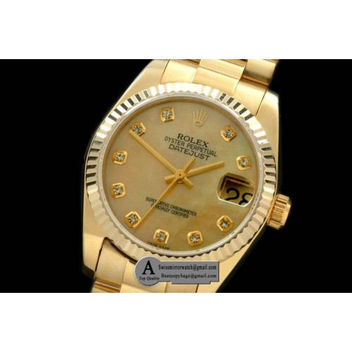 Rolex SS Yellow Gold President MOP Gold Diamond Swiss Eta 2836-2 Replica Watches