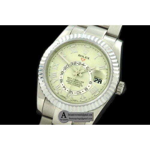 Rolex SkyDweller SS SS White Asian 2813 Replica Watches