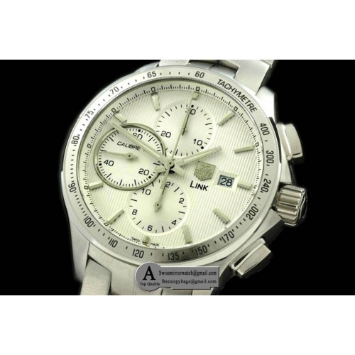 Tag Heuer Link 2010 Day SS SS White A 7750 Replica Watches