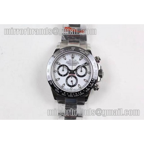 Rolex Daytona Ceramic Bezel SS/SS White Noob V7 A7750
