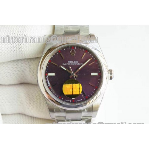 Rolex Osyter Perpetual 114300 SS/SS Red Grape A-2836