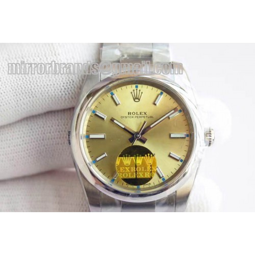 Rolex Osyter Perpetual 114300 SS/SS Champagne Gold A-2836