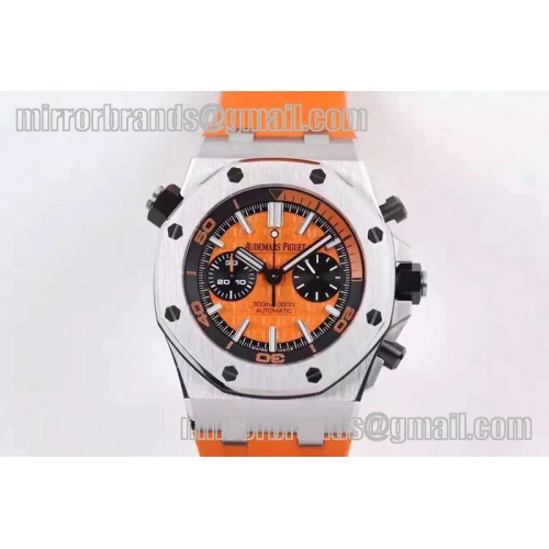 Audemars Piguet Royal Oak Offshore Diver Chronograph Orange JF 1:1 Best Edition on Orange Rubber Strap A3126 V2 (Free XS Strap)