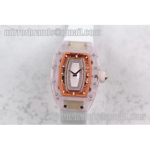 Richard Mille RM 007 Lady Transparent Case White MOP Diamonds Dial 6T51