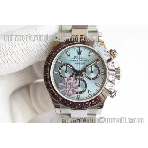 Rolex Daytona 116506 JF 1:1 Best Edition Brown Ceramic Bezel Ice Blue Dial on SS Bracelet A7750