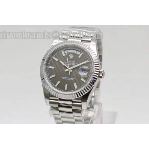 Rolex Day-Date 40 228239 Noob 1:1 Best Edition Grey Dial on SS President Bracelet A3255
