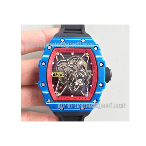 Richard Mille RM35-01 Rafa Blue Forge Carbon Red Inner Bezel Skeleton Dial