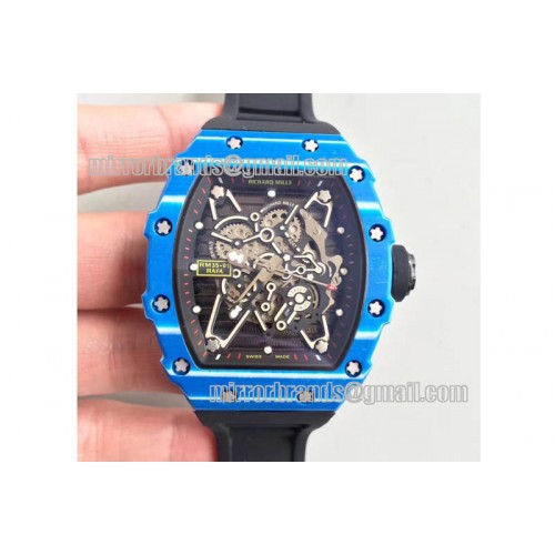 Richard Mille RM35-01 Rafa Blue Forge Carbon Black Inner Bezel Skeleton Dial