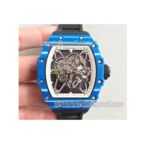 Richard Mille RM35-01 Rafa Blue Forge Carbon White Inner Bezel Skeleton Dial