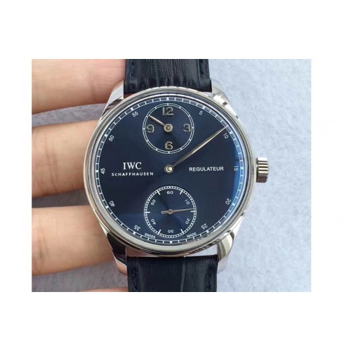 IWC Portuguese Regulator SS/LE Blue Dial IW54440 Cal.98245