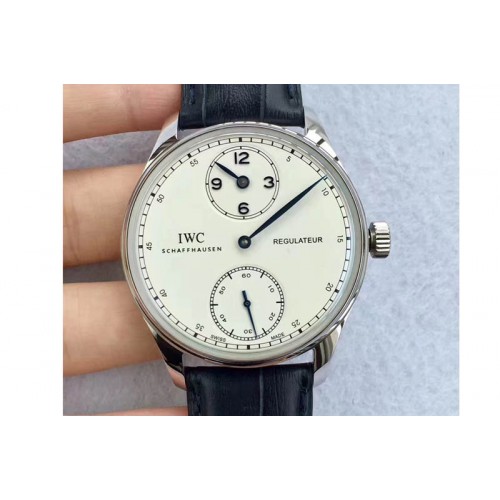 IWC Portuguese Regulator SS/LE White Dial Blue Marker IW54440 Cal.98245