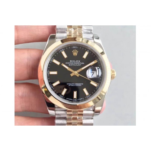 Rolex DateJust 41 126303 Noob YG Wrapped Black Dial Stick Marker Jubilee A3235