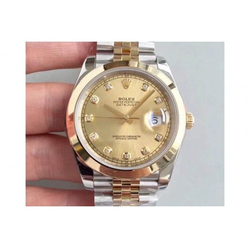 Rolex DateJust 41 126303 Noob YG Wrapped Gold Dial Diamond Marker Jubilee A3235