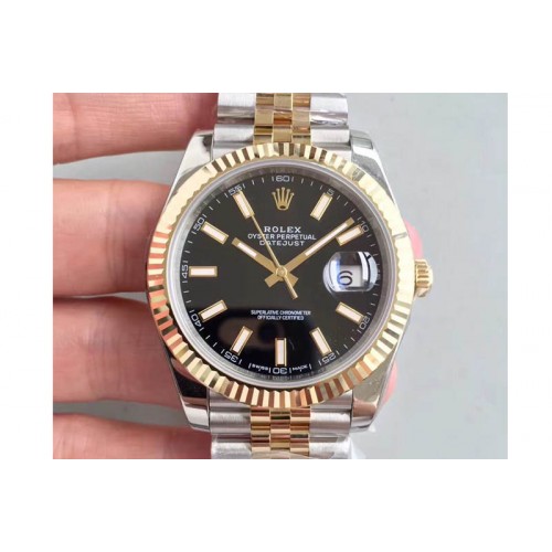 Rolex DateJust 41 126333 Noob YG Wrapped Black Dial Stick Markers Jubilee A3235 Rolex DateJust 41 126333 Noob YG Wrapped Black Dial Stick Markers Jubilee A3235