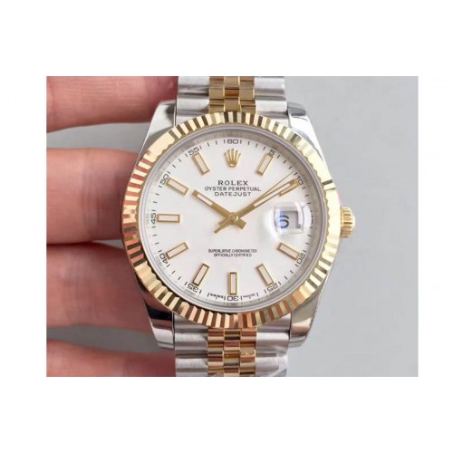 Rolex DateJust 41 126333 Noob YG Wrapped White Dial Stick Markers Jubilee A3235