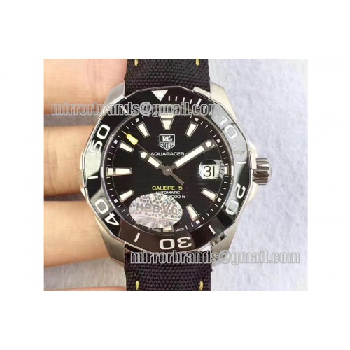 Tag Heuer Aquaracer Calibre 41mm Black SS Textured Dial Ceramic Bezel A2824