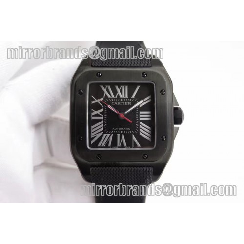 Cartier Santos-100 DLC on Nylon Strap Ultimate Edition asian 2824