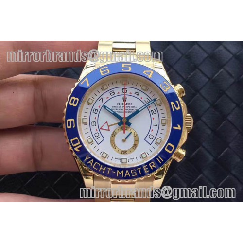 Rolex YachtMaster II YG Blue Ceramic  YG Bracelet A7750