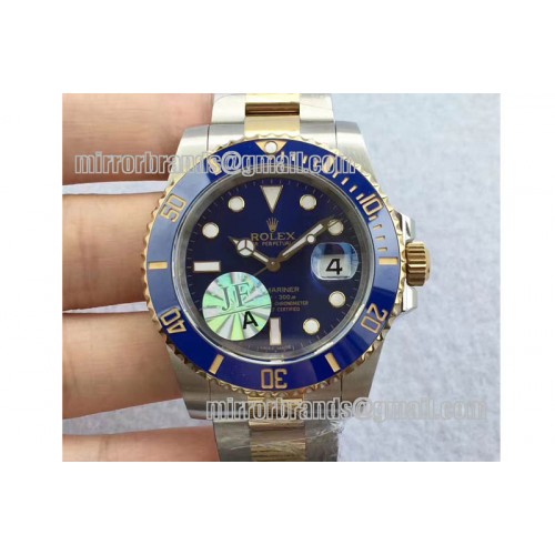 Rolex Submariner 116613 LB SS/YG Blue Dial on SS/YG Bracelet On SH3135