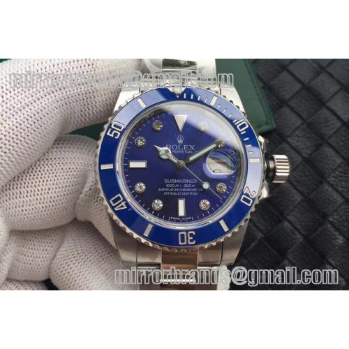 Rolex Submariner 116619 LB Blue Ceramic Diamond Marker EW A3135