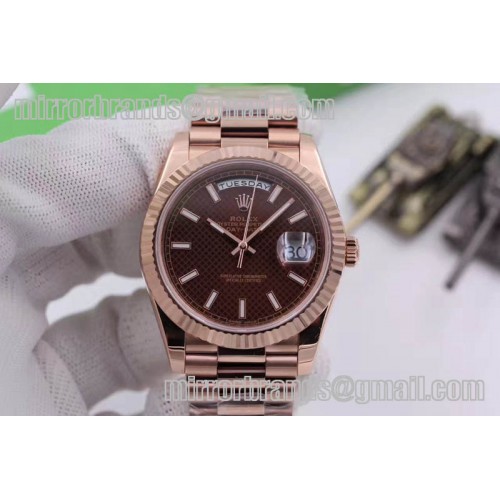Rolex Day-Date 40 228235 RG Noob Brown Textured Dial A3255 Rolex Day-Date 40 228235 RG Noob Brown Textured Dial A3255