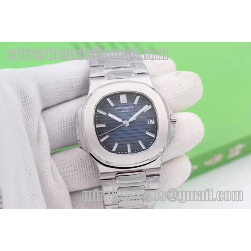 Patek Philippe Nautilus Jumbo 5711 MKF Blue Textured Dial on SS Bracelet A324 V4