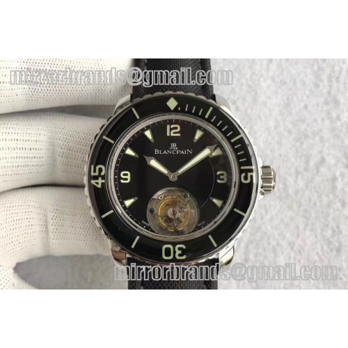 Blancpain Fifty Fathoms SS Black ZF 1:1 Best Edition Black Tourbillion Dial