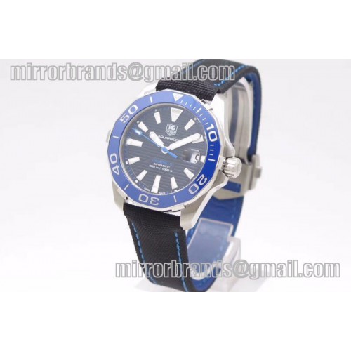Tag Heuer Aquaracer 300m Calibre 5 SS Blue Bezel Black Textured Dial