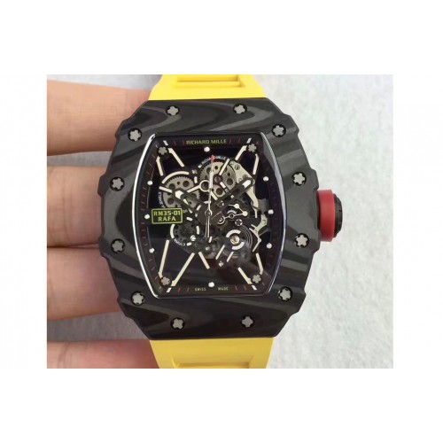 Richard Mille RM 035-01 RAFA Forged Carbon KVF Best Edition Yellow Strap