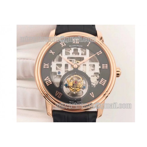 Blancpain Fantasy Tourbillon RG Black Skeleton Dial