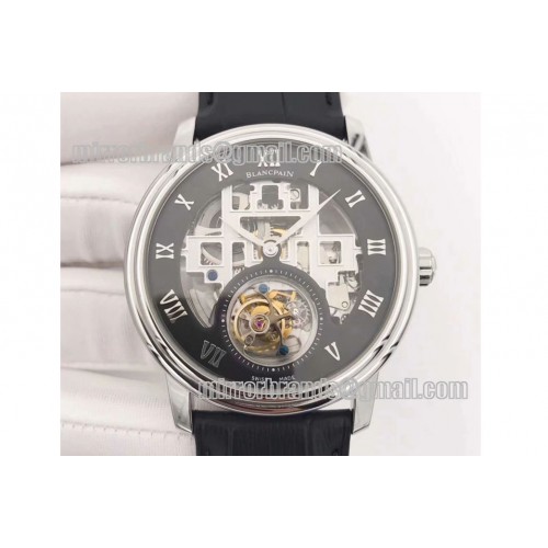 Blancpain Fantasy Tourbillon SS Black Skeleton Dial