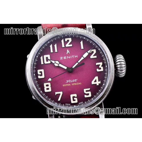 Zenith Pilot Type 20 Extra Special 40mm Aged SS Case V6F 1:1 Best Edition Pink