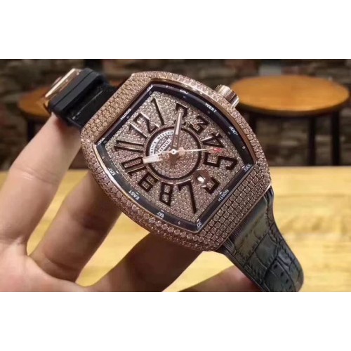 Franck Muller Vanguard V45 N Rose Gold Diamond Dial Swiss 2824-2 Franck Muller Vanguard V45 N Rose Gold Diamond Dial Swiss 2824-2