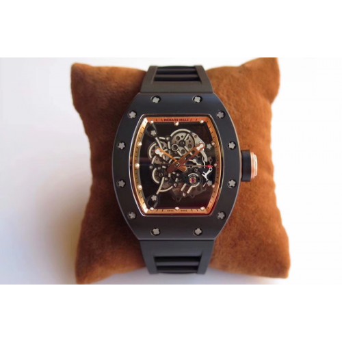 Richard Mille RM055 Real Ceramic Case KVF Best Edition Skeleton Dial RG Inner Bezel