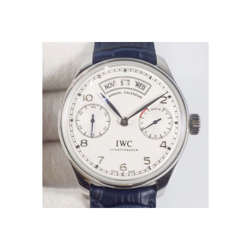 IWC Portuguese SS Real PR Real Annual Calendar IW503502 YLF White Dial
