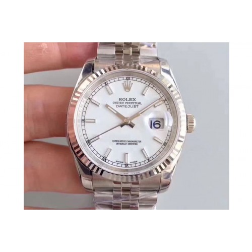 Rolex DateJust 36 116234 ARF White Dial 904L SS Jubilee Bracelet SA3135
