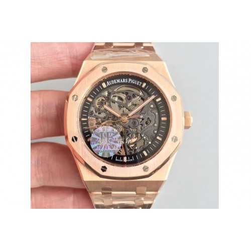 Audemars Piguet Royal Oak 41mm Double Balance wheel Openworked 15407 RG JF 1:1 A3132