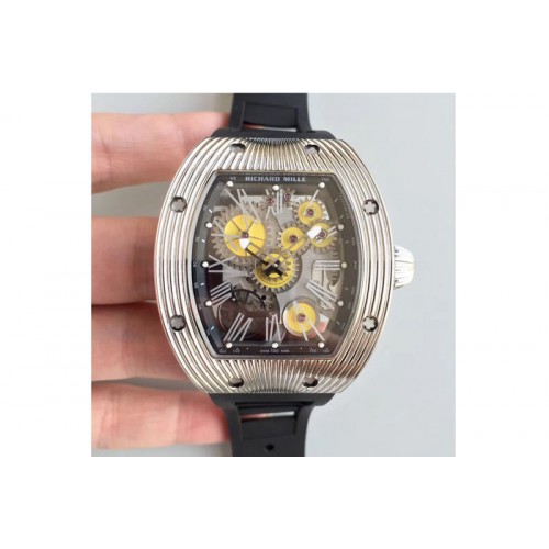 Richard Mille RM018 Hommage a Boucheron SS Yellow Skeleton Dial 6T51