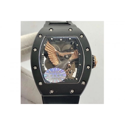 Richard Mille RM023 Real Ceramic Case KVF Best Edition Eagle Skeleton Dial RG Crown M8215 Richard Mille RM023 Real Ceramic Case KVF Best Edition Eagle Skeleton Dial RG Crown M8215