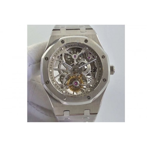 Audemars Piguet Royal Oak Tourbillon Extra-Thin Openworked SS Skeleton Dial on SS Bracelet