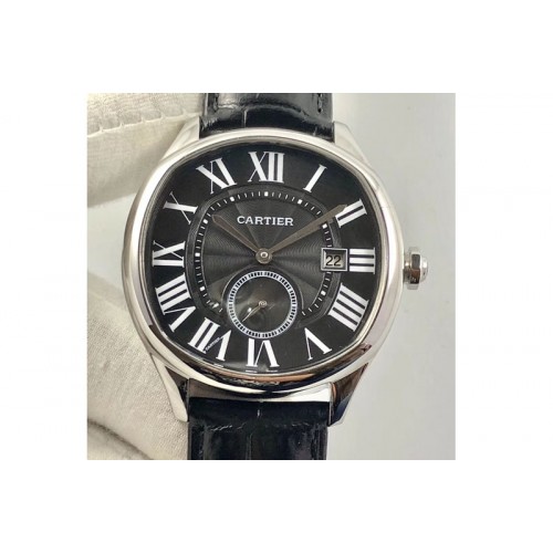Cartier Drive de SS TF Best Edition Black Textured Dial on Leather Strap A23J to 1904-PS MC MORE DETAILS