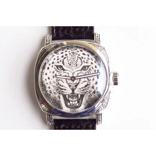 Panerai Radiomir 47mm Solid Silver Engraved Case Chrome Heart Leopard Dial