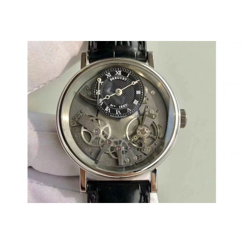 Breguet Tradition 7057BB/11/9W6 SS Real PR SF 1:1 Best Edition Silver Skeleton Dial A507