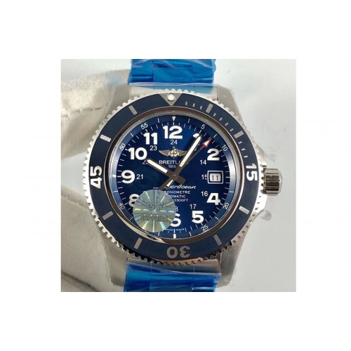 Breitling SuperOcean II A17392D7 44mm GF 1:1 Best Edition Blue Dial on SS Bracelet A2824